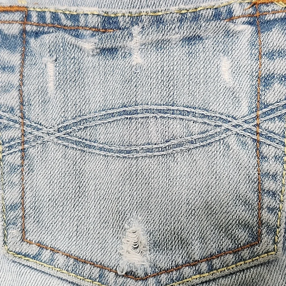 Abercrombie and Fitch Blue Jean Shorts Distressed Frayed Hem - Picture 4 of 6